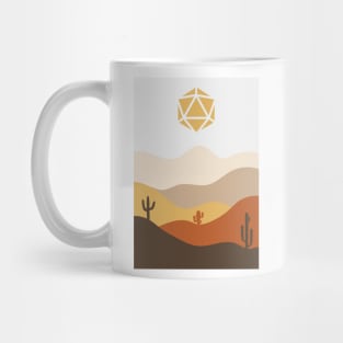 Desert High Noon Sun Polyhedral D20 Dice RPG Landscape Mug